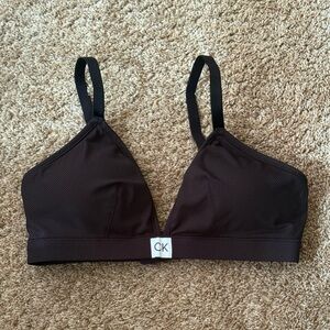 Calvin Klein Black Wireless Ribbed Bralette
